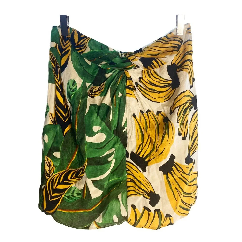 FARM Rio Banana Print Mini Skirt - Green and Yellow - Picture 3 of 7